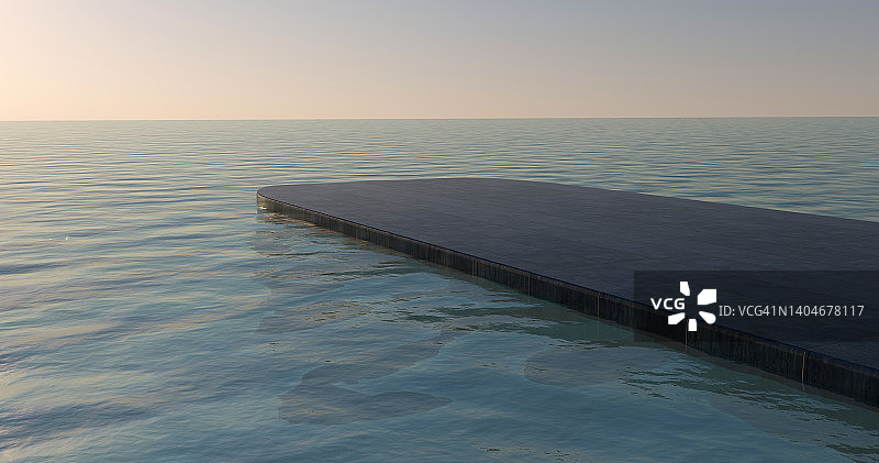 海滨码头的桥面图片素材