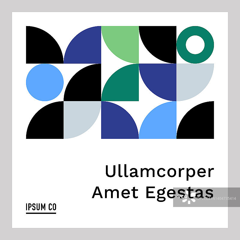 带有抽象几何图形的方形平面设计模板图片素材