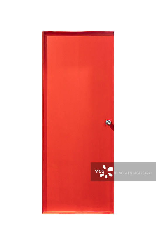 白色背景上带剪切路径的红色门图片素材