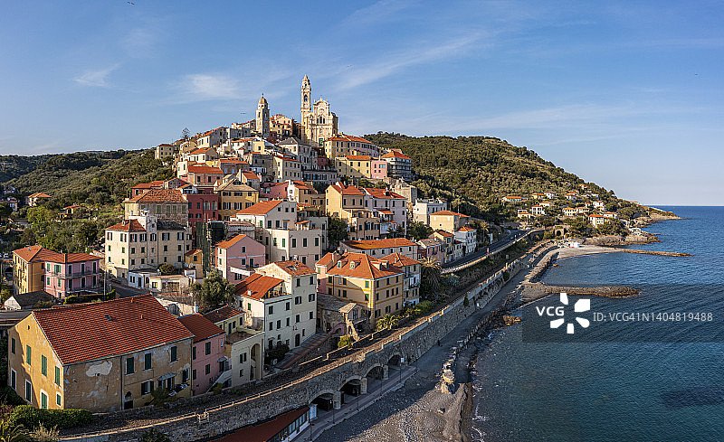 切尔沃中世纪古镇鸟瞰图片素材