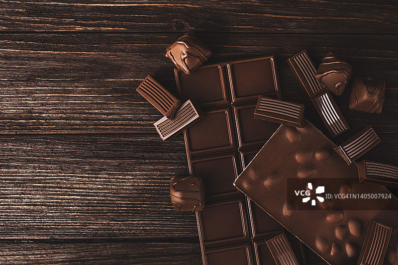 坚果糖果巧克力棒特写图片素材