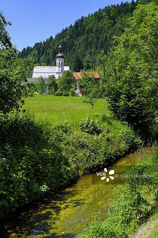 德国巴伐利亚州萨克兰圣弥额尔教区教堂图片素材