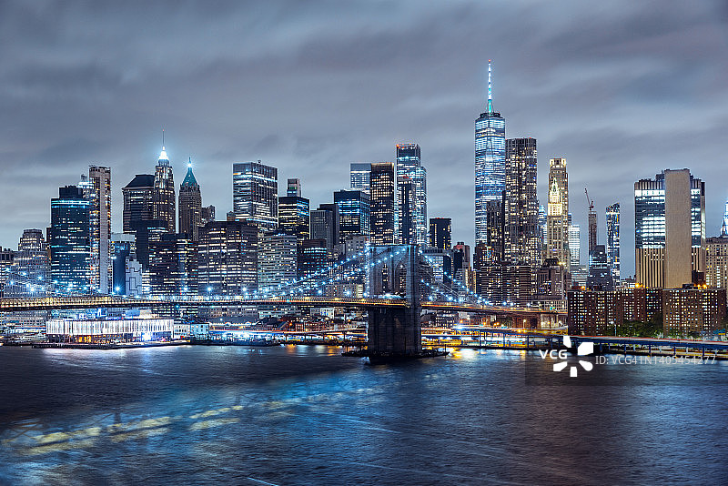 纽约曼哈顿夜景图片素材