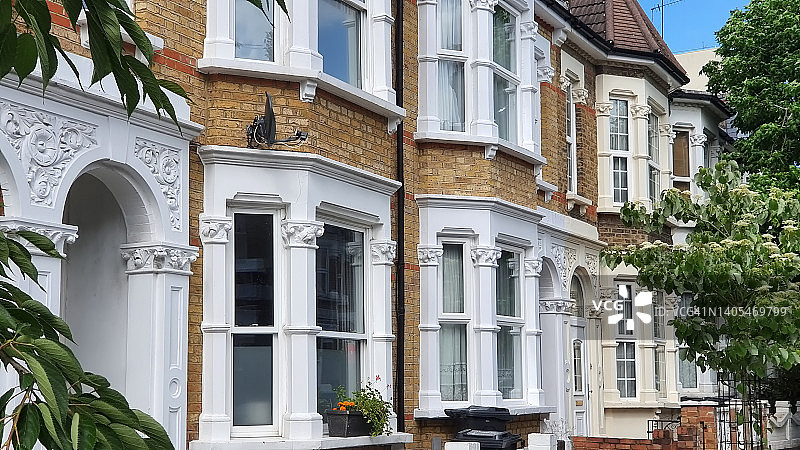 伦敦 Hackney 区的排屋景观图片素材