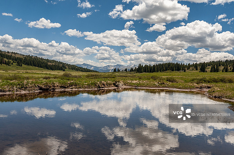 远眺铜山池塘风光图片素材