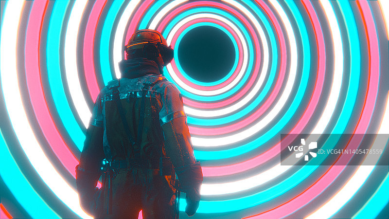 通往门户或元宇宙的未来主义入口图片素材