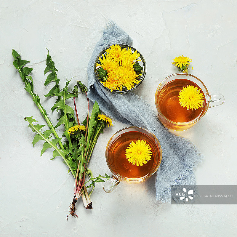 美味健康的蒲公英花茶图片素材