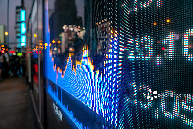 香港股票市场图表显示，选择性聚焦图片素材