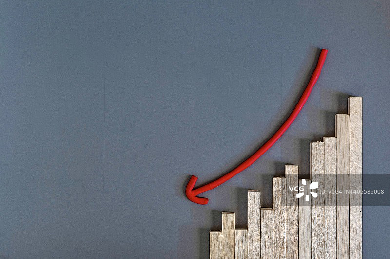 概念性商业金融增长图表下降趋势图片素材