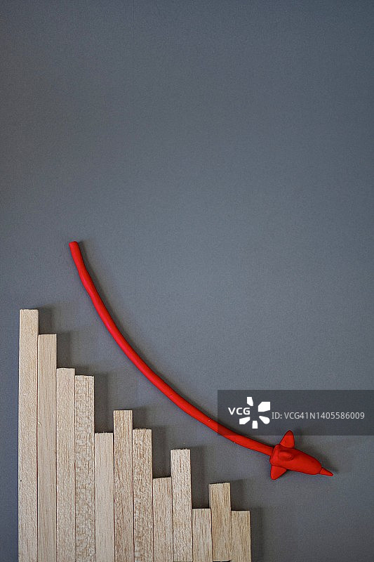 概念性商业金融增长图表下降趋势图片素材