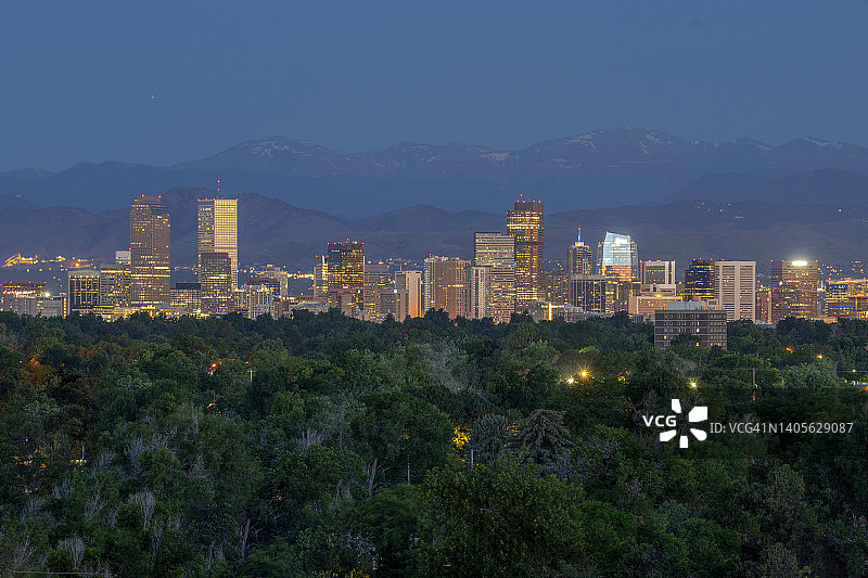 科罗拉多州丹佛市中心天际线图片素材