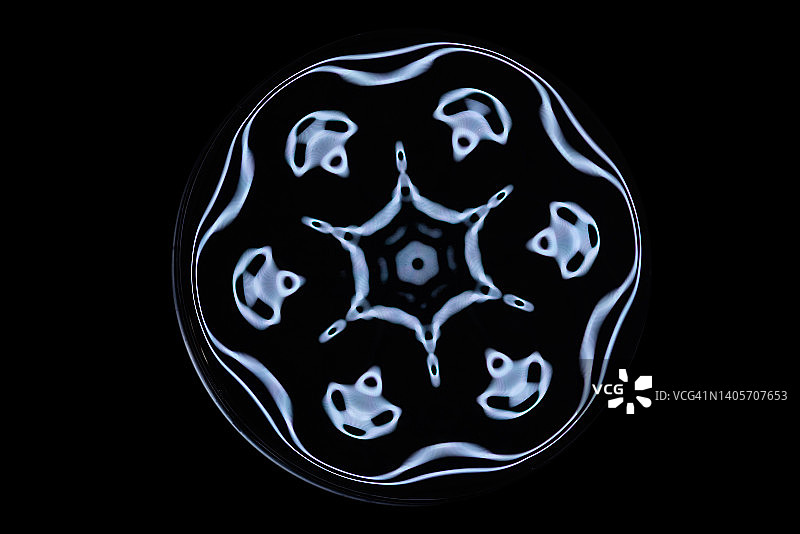 不同频率声音激发的声波模式图片素材