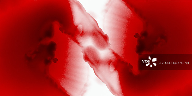 红色墨水在白色画布上滑动抽象背景纹理图片素材