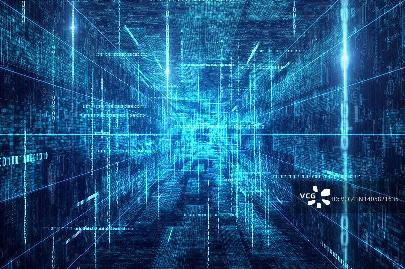 未来主义大型科技隧道图片素材