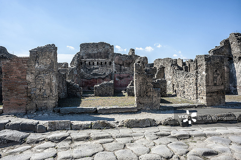 意大利坎帕尼亚,庞贝。庞贝考古遗址遗址。图片素材