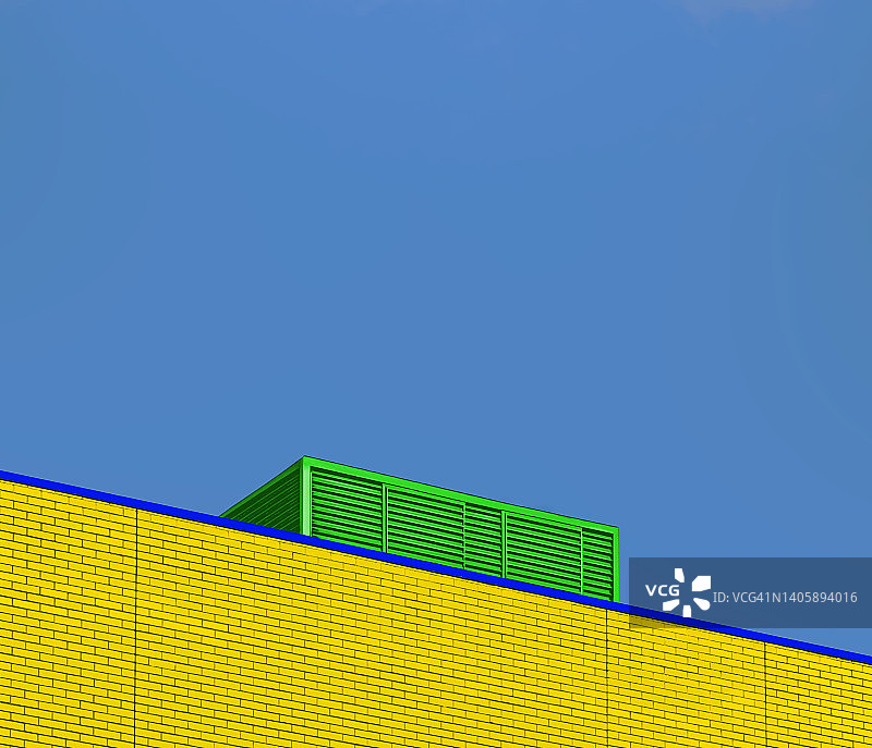 霓虹色砖块和通风口图片素材