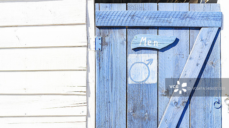 希腊蓝色男士洗手间门牌图片素材