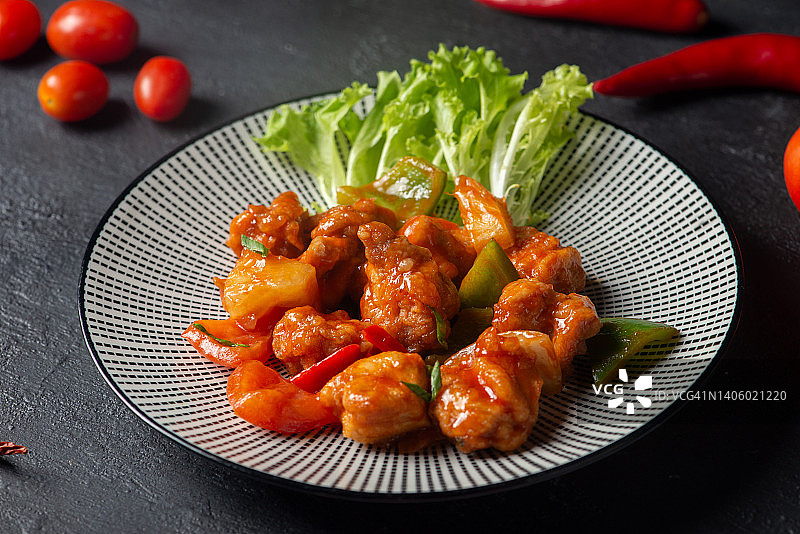 中式菠萝咕咾肉图片素材