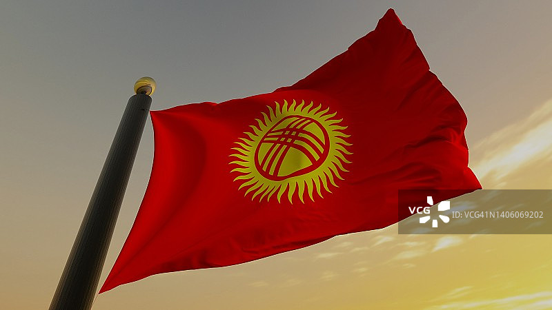 吉尔吉斯斯坦国旗图片素材
