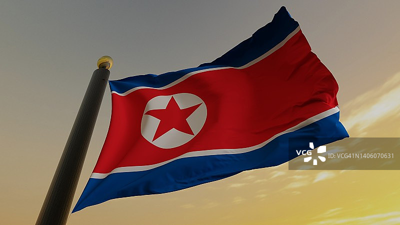 朝鲜国旗图片素材