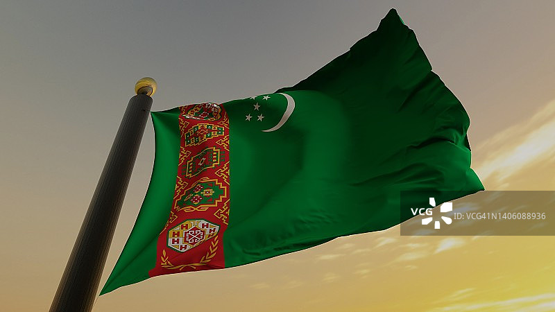 土库曼斯坦国旗图片素材