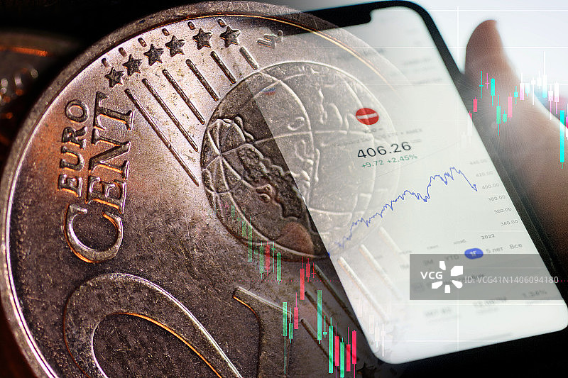 欧元货币与股票市场图片素材