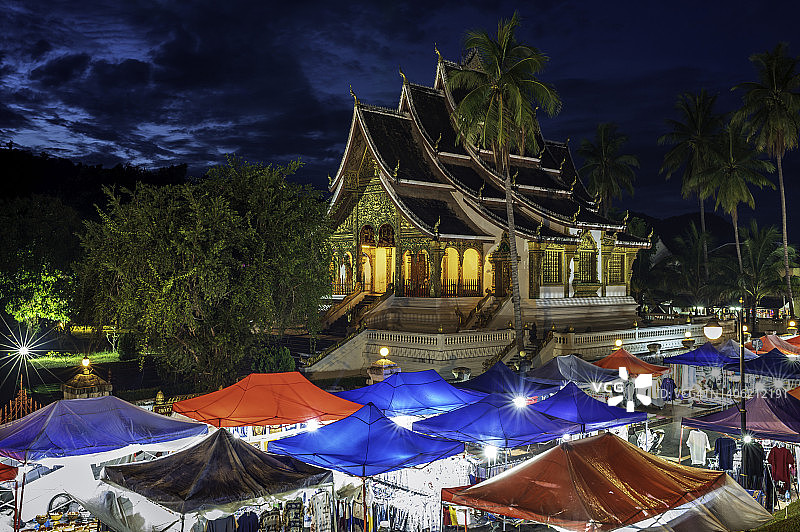 老挝琅勃拉邦夜市图片素材