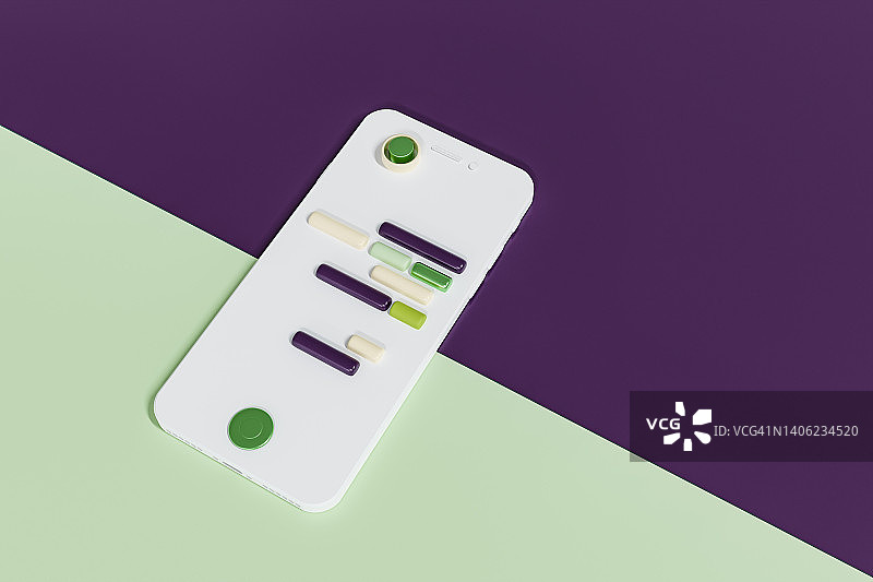 白色智能手机网络通讯3D概念图片素材