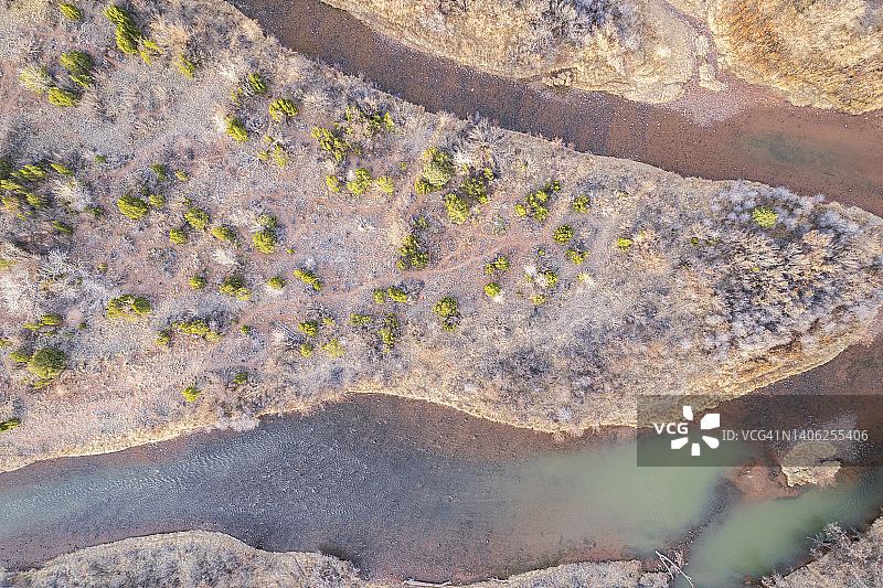 新墨西哥州查马河无人机航拍图片素材