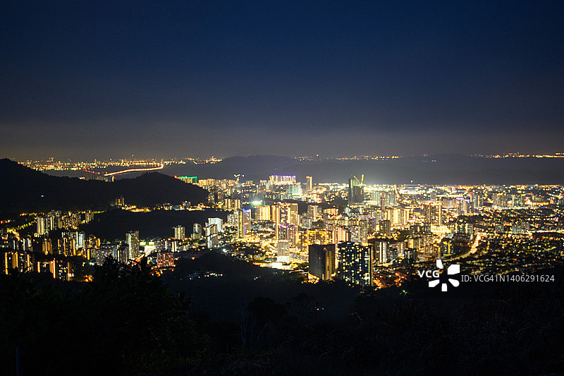 槟城岛的散景虚焦灯光图片素材