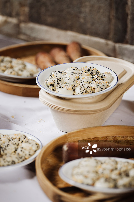 糍粑：中国传统小吃图片素材