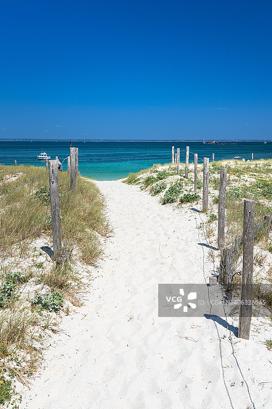 布列塔尼格莱南群岛美丽的白色沙滩图片素材