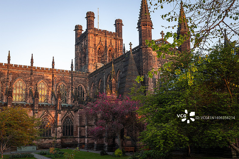英国柴郡切斯特大教堂景观图片素材
