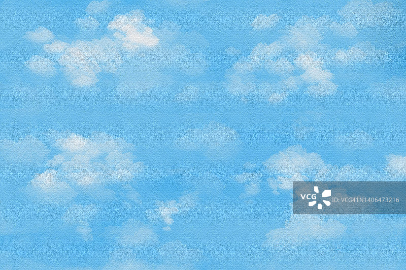 蓝天白云水彩画背景图片素材