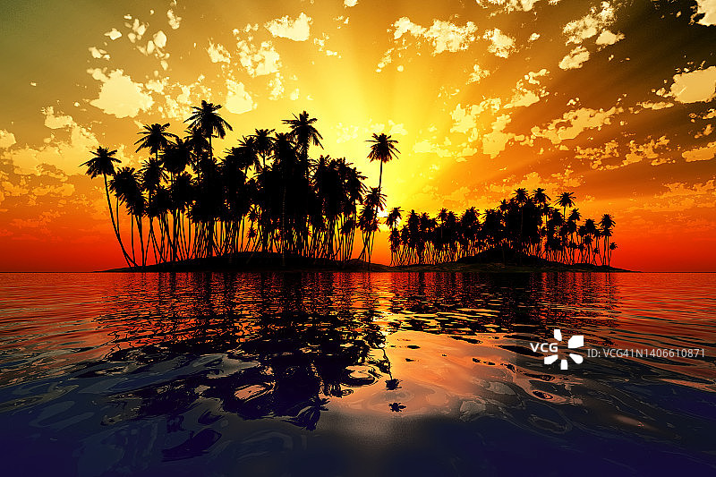 椰子岛内的阳光图片素材