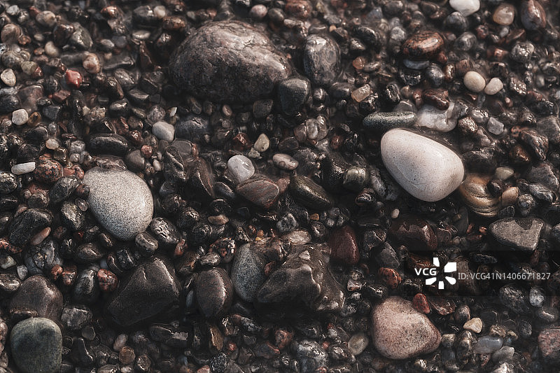 鹅卵石海滩特写图片素材