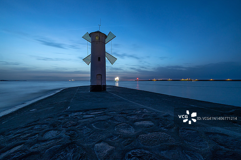 斯塔瓦姆利尼灯塔的蓝色时刻图片素材