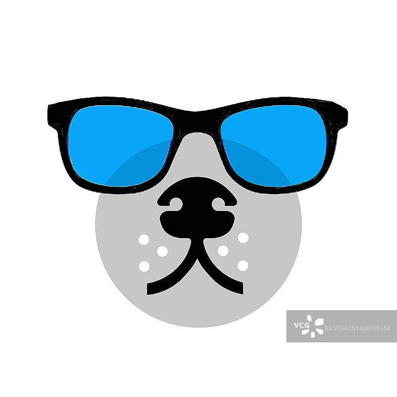 小狗面部插画图片素材