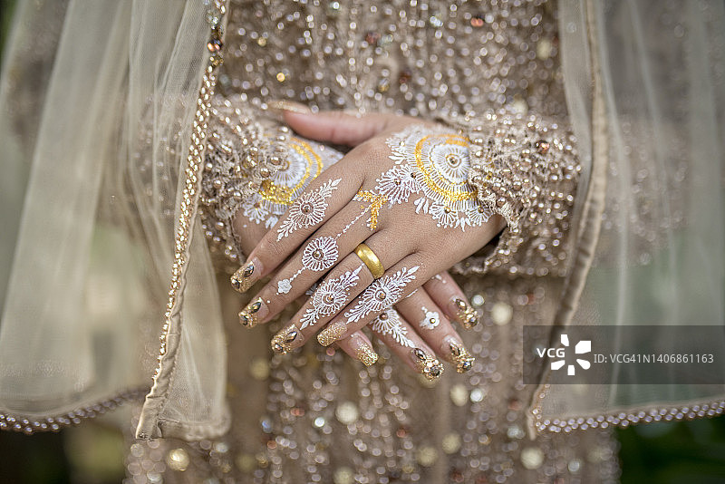 指甲花与新娘珠宝婚礼图片素材