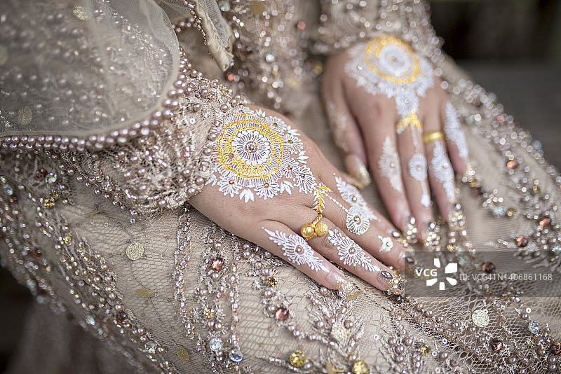 指甲花与新娘珠宝婚礼图片素材