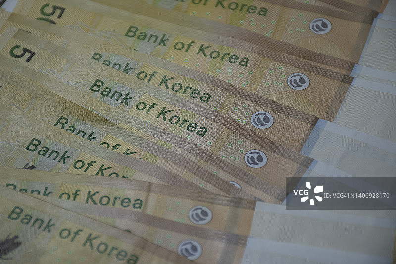 韩元纸币图片素材