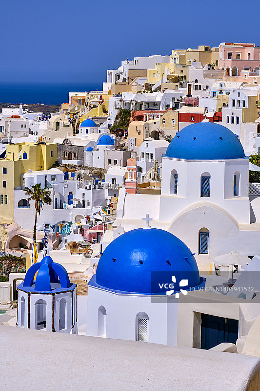 希腊基克拉泽斯群岛圣托里尼岛：伊亚村图片素材