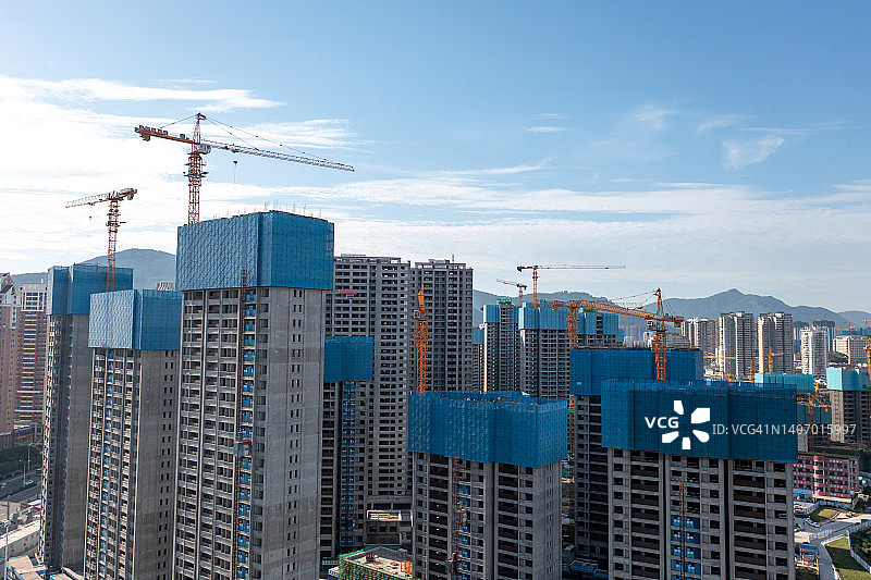 住宅区建筑工程吊装图片素材