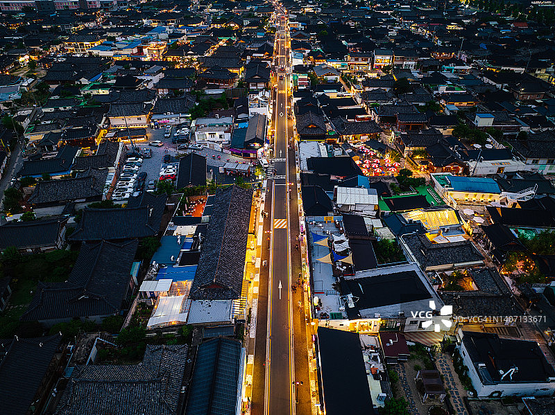 韩国皇理团路夜景航拍图片素材