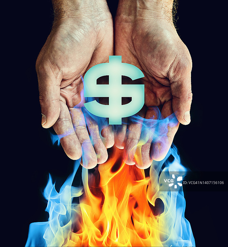 燃烧的美元图片素材