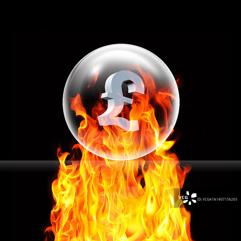 英镑气泡火焰图片素材