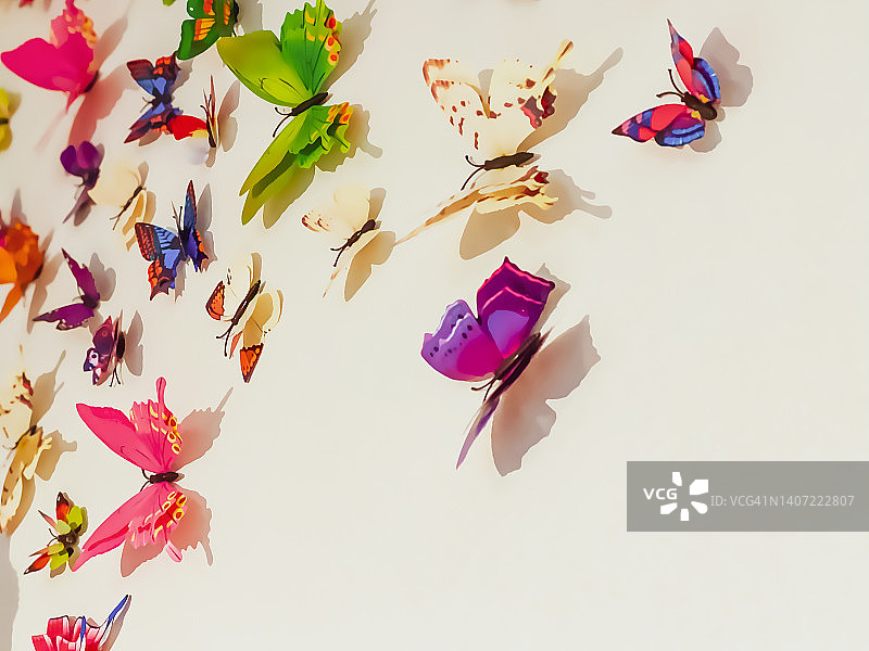 蝴蝶墙面装饰图片素材
