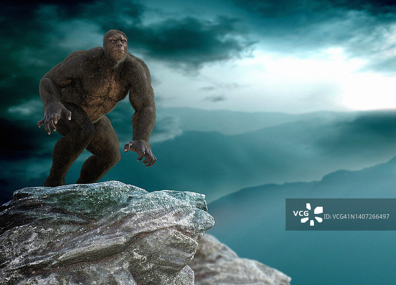 大脚怪插画图片素材