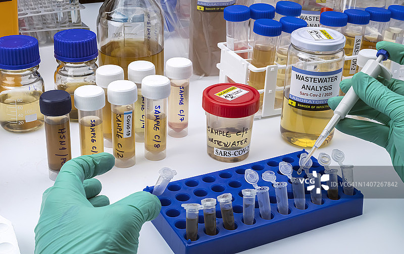 用于新冠病毒的废水分析概念图图片素材