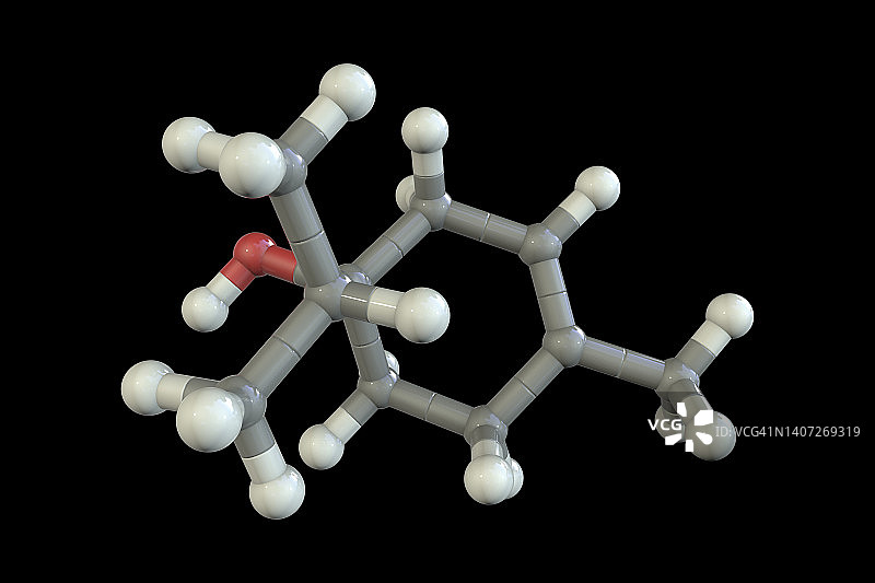 萜品烯-4-醇分子结构示意图图片素材